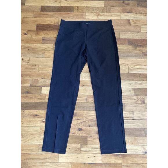 Eileen Fisher Slim Pant w/ Yoke Coffee Brown Washable Stretch Crepe Medium - Picture 1 of 8
